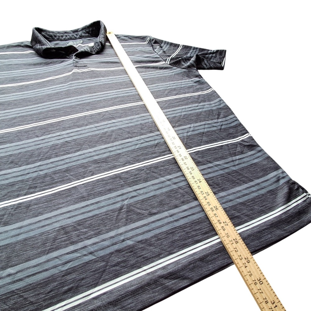 Ben Hogan Performance Mens XL Grey Striped Short Sleeve Golf‎ Polo Shirt - Picture 4 of 5